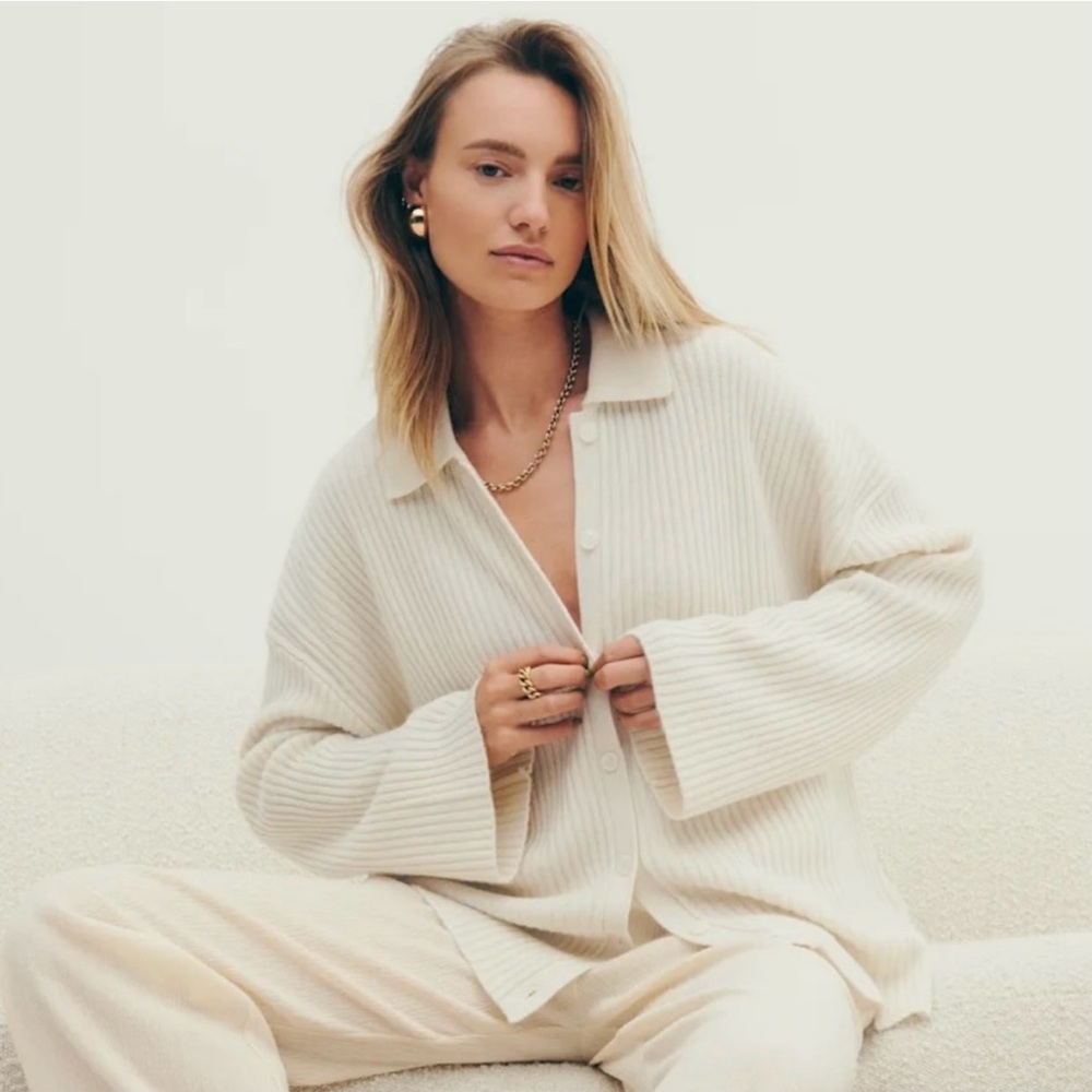 NWT Reformation Fantino Cashmere Collared Cardigan Size Small